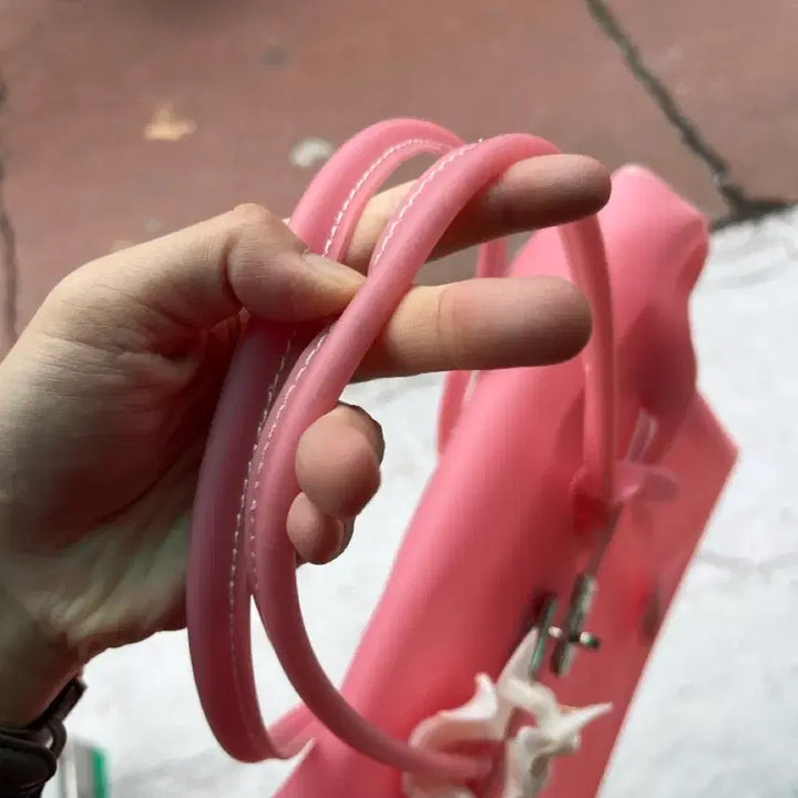 [BUNJANG] Jelly Birkin Pink L PVC Tote Bag / 젤리버킨 진핑크 L