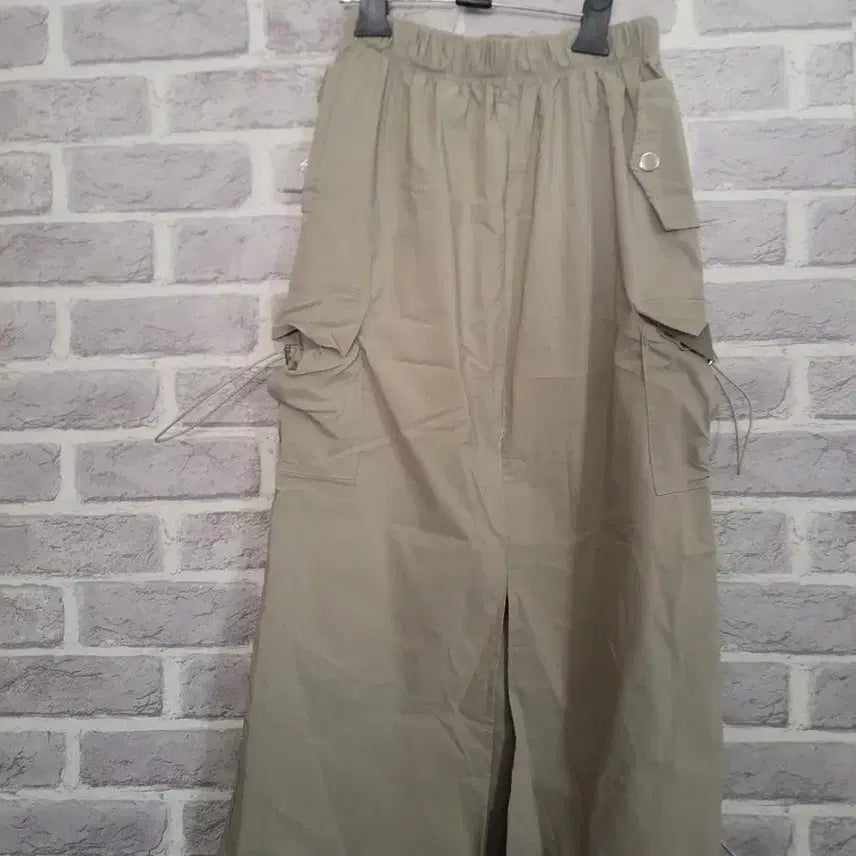[BUNJANG] Khaki Beige Cargo Banding Long Skirt / 카키베이지 카고 밴딩 스커트/알뜰한여우