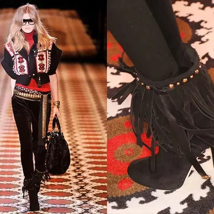 [BUNJANG] Gucci Baboushka Suede Fringe Ankle Boots / [38.5] 구찌 FW08 바부쉬카 스웨이드 프린지 앵클 부츠