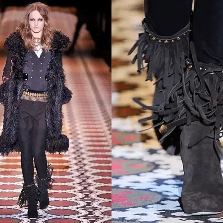 [BUNJANG] Gucci Baboushka Suede Fringe Ankle Boots / [38.5] 구찌 FW08 바부쉬카 스웨이드 프린지 앵클 부츠