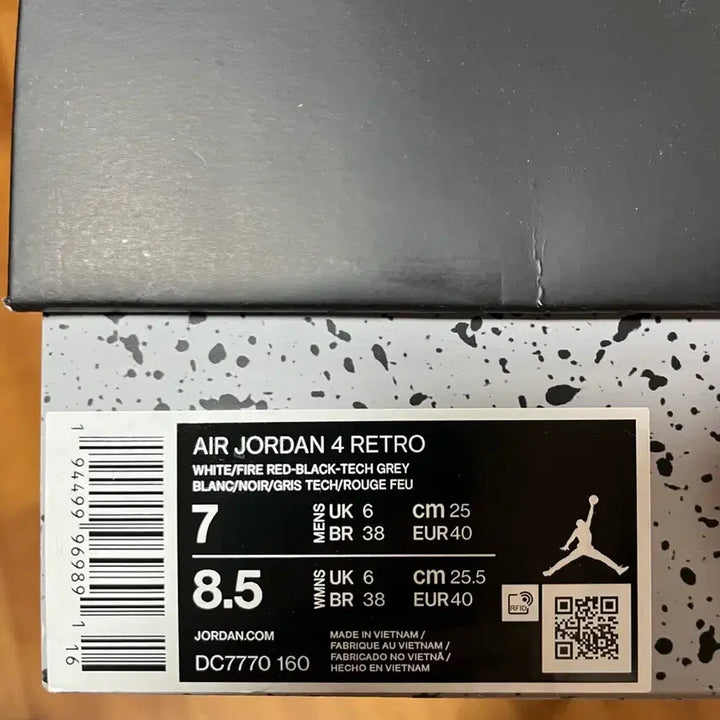 [BUNJANG] Nike Air Jordan 4 OG Fire Red (2020) Men&