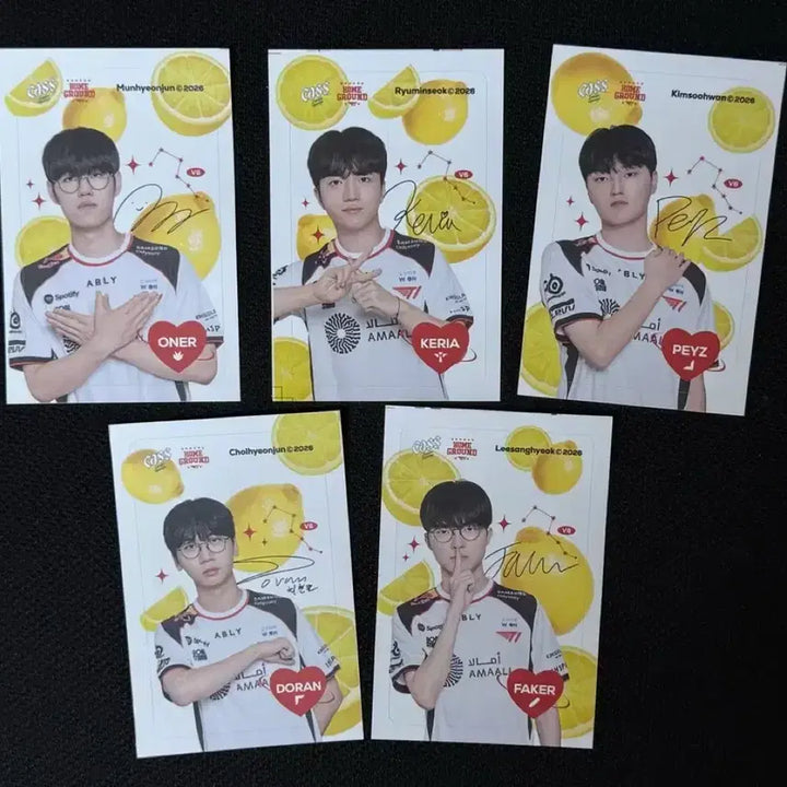 [BUNJANG] T1 x CASS 5-Member Player Card Sticker Set (Sealed) / [T1xCASS] 카스 티원 듀얼팩 선수단 5인 카드 스티커 세트