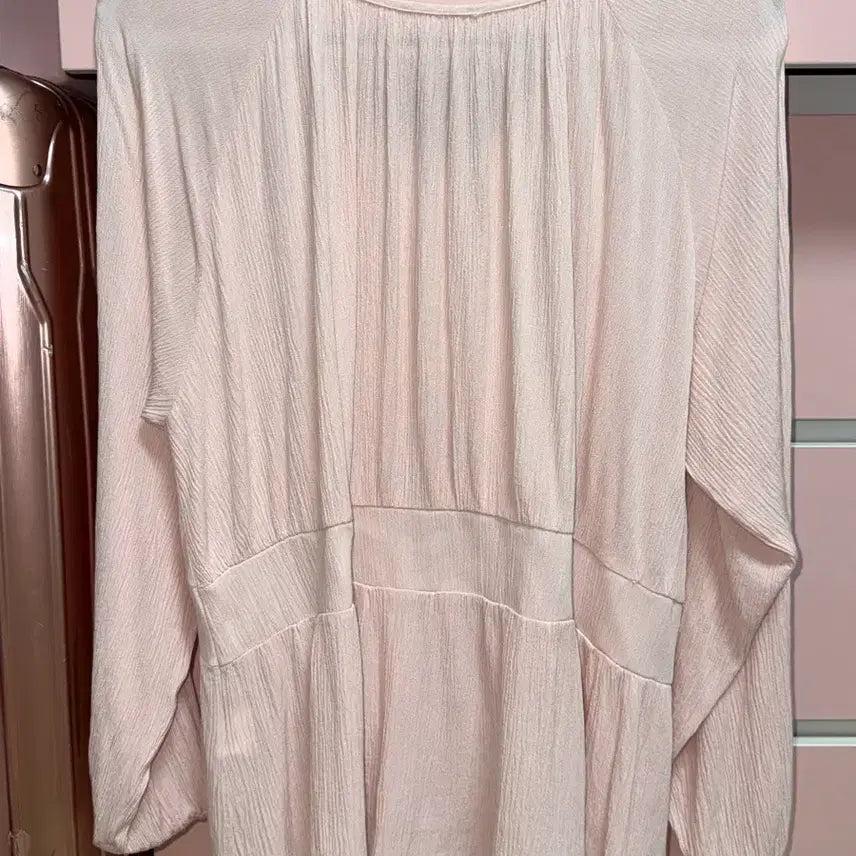 [BUNJANG] 66Girls Pink Ribbon Blouse Oversized Shirt / 정가2.5)육육걸즈 블라우스 핑크 리본 셔츠 오버핏 빅사이즈