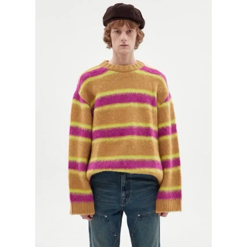 [BUNJANG] Anderson Bell Alpaca Stripe Knit Sweater / [M-L] 앤더슨벨 알파카 스트라이프 니트