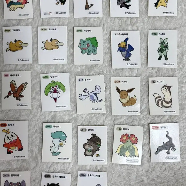 [BUNJANG] Pokemon Stickers Bundle (Lugia, Eevee, Slowpoke, Bulbasaur, Pikachu &amp; Grotle) / 포켓몬 띠부씰 일괄 급처(루기아/이브이/고라파덕/이상해씨/피카츄&amp;윽우지)