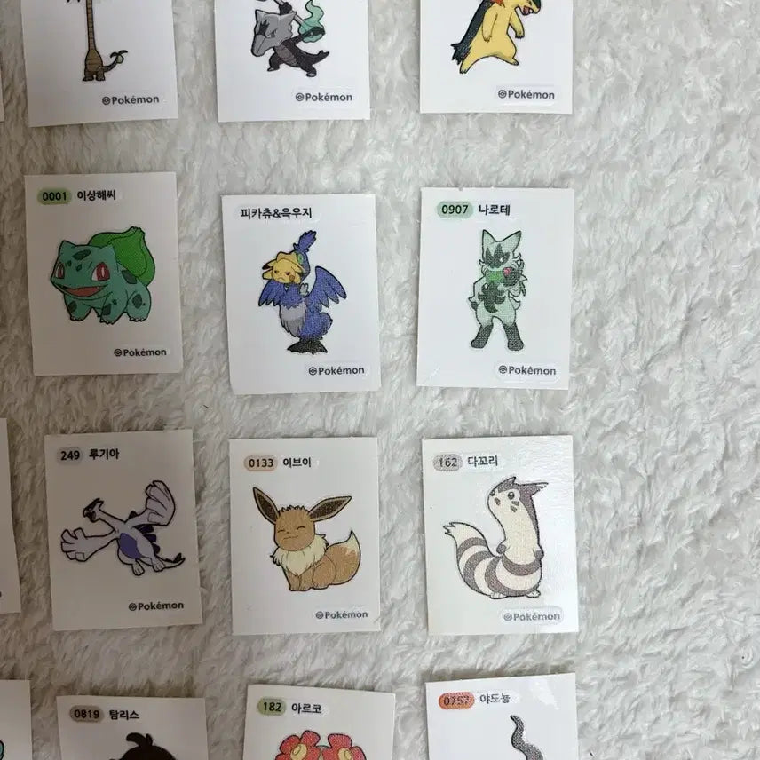 [BUNJANG] Pokemon Stickers Bundle (Lugia, Eevee, Slowpoke, Bulbasaur, Pikachu &amp; Grotle) / 포켓몬 띠부씰 일괄 급처(루기아/이브이/고라파덕/이상해씨/피카츄&amp;윽우지)