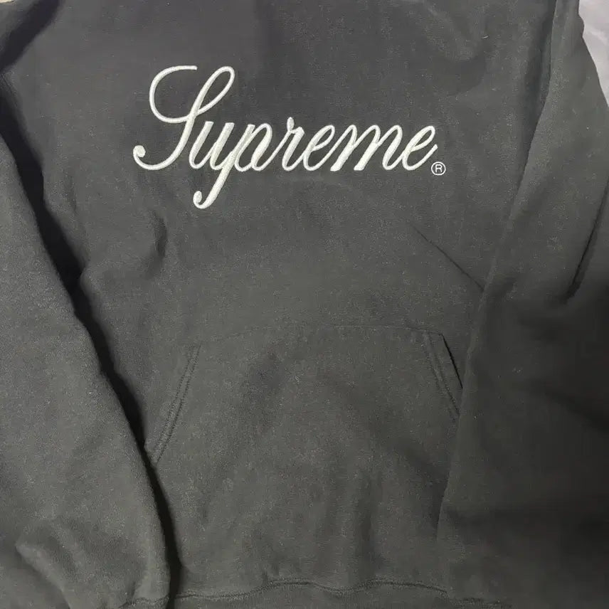 [BUNJANG] Supreme Raised Script Logo Hoodie Black XL / [XL] 슈프림 레이즈드 스크립트 로고 후드티 블랙