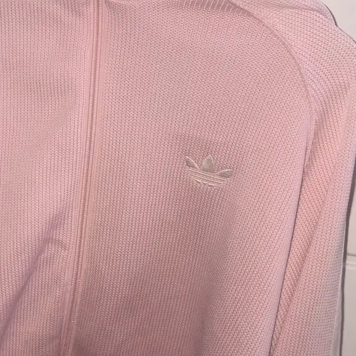 [BUNJANG] Adidas Baby Pink Three-Stripes Track Jacket / 딸기우유!) 아디다스 베이비핑크 삼선져지