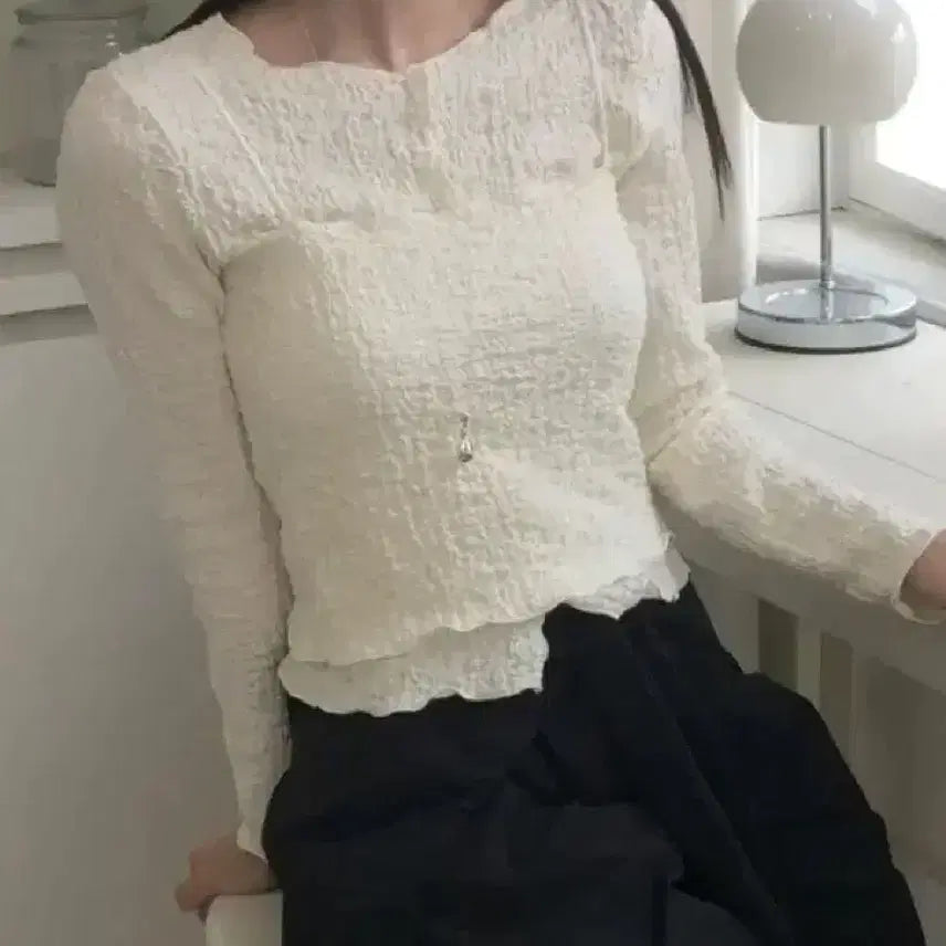[BUNJANG] Wrinkle Sleeveless Cardigan Set - Cream / [새상품/하객룩] 링클 나시 가디건 세트 -크림