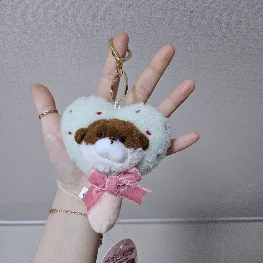 [BUNJANG] Woosowoosow Heart Mirror Keyring Mint New / 신상 우소우소 하트 손거울 키링 민트 새상품