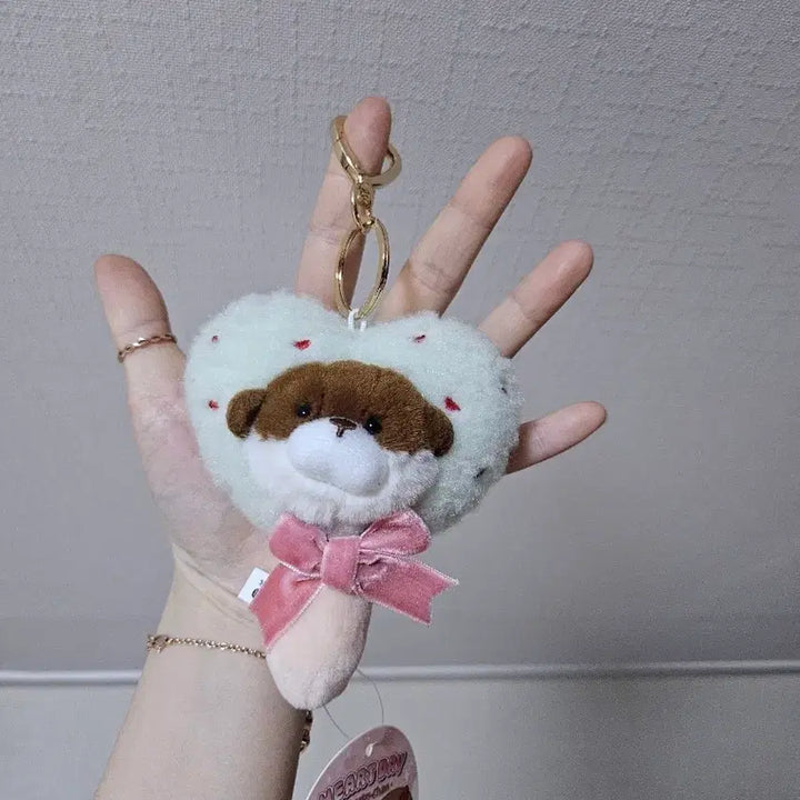 [BUNJANG] Woosowoosow Heart Mirror Keyring Mint New / 신상 우소우소 하트 손거울 키링 민트 새상품