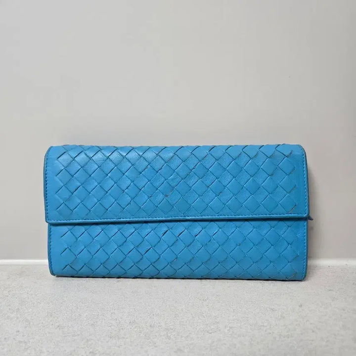 [BUNJANG] Bottega Veneta Intrecciato Long Wallet Blue / 보테가 베네타 인트레치아토 장지갑 블루