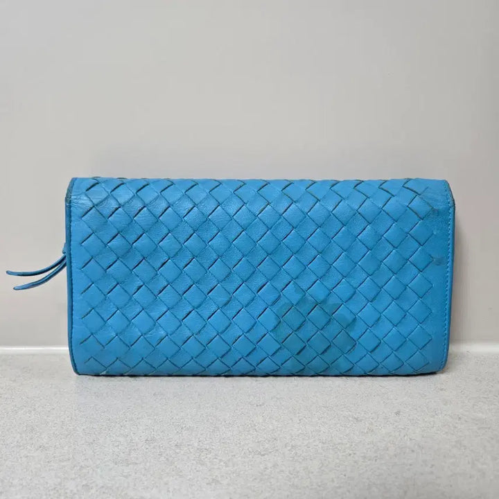 [BUNJANG] Bottega Veneta Intrecciato Long Wallet Blue / 보테가 베네타 인트레치아토 장지갑 블루