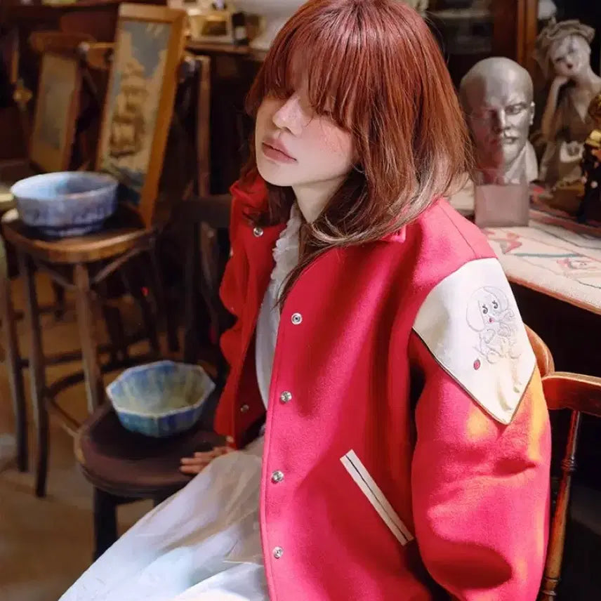 [BUNJANG] Freckle Oversized Varsity Wool Jacket Red / 택포)프레클 오버사이즈 바시티 울 자켓 freckle
