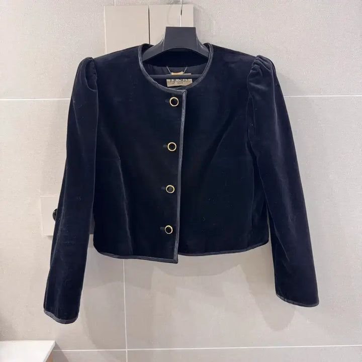 [BUNJANG] Vintage Velvet Cropped Jacket / 빈티지 벨벳 크롭 자켓