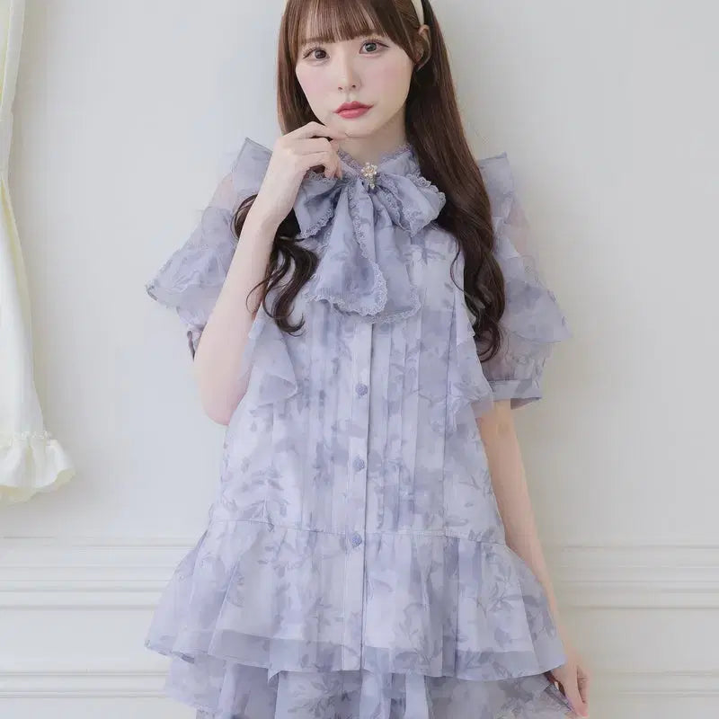 [BUNJANG] ROJITA Sheer Tunic Short Sleeve Blouse / 로지타 ROJITA 시어 튜닉 반팔 블라우스
