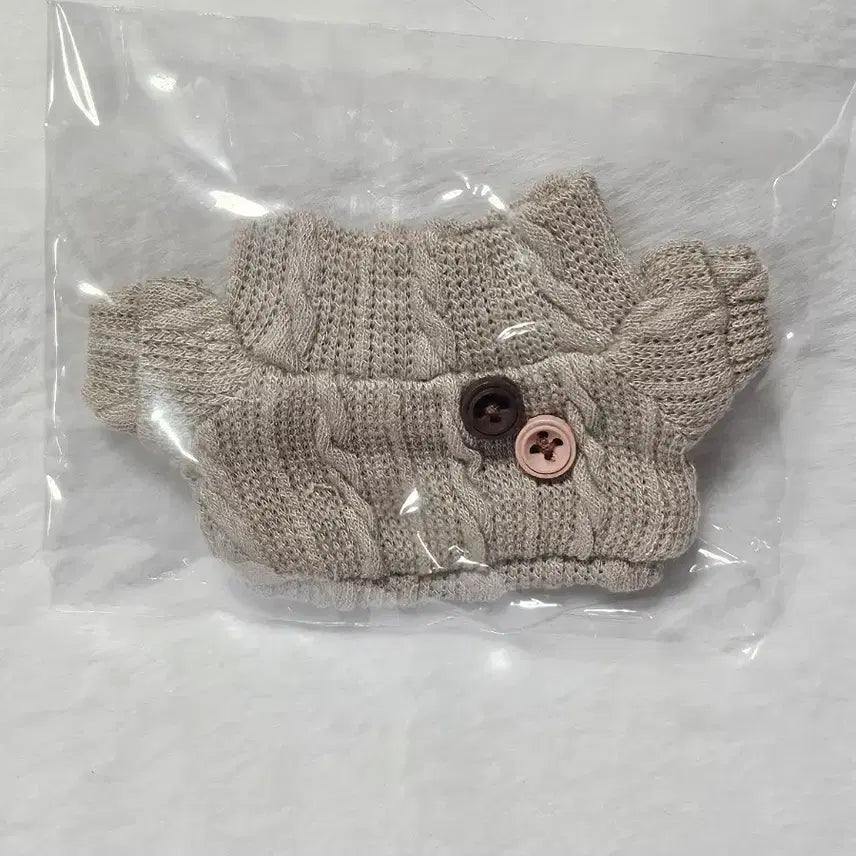 [SOLD OUT] 10cm 솜인형옷 니트 스웨터 모카