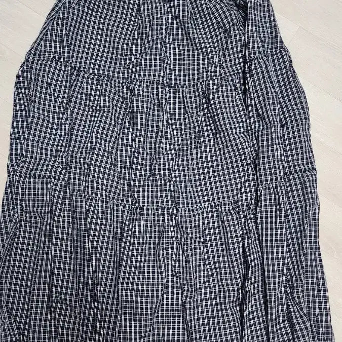 [BUNJANG] Ordinaryment Kie Check Long Skirt / 오디너리먼트 키에 체크 롱스커트