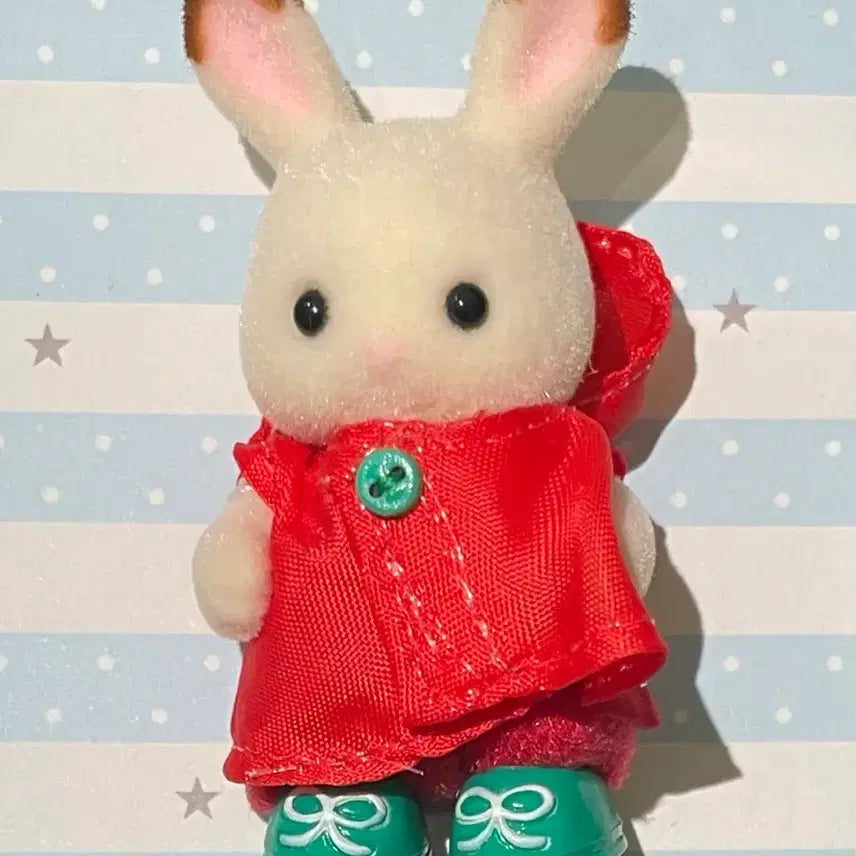 [BUNJANG] Sylvanian Families Raincoat Baby Set Chocolate Rabbit / 실바니안 레인코트 우비 아기 세트 분철 초콜릿 토끼