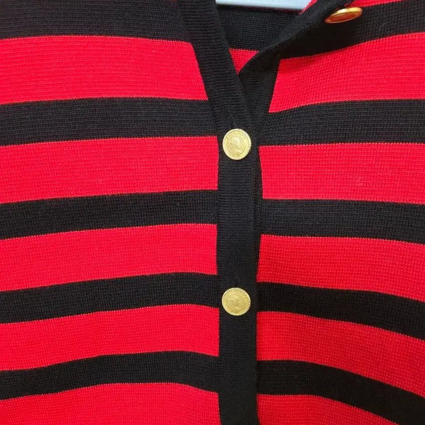 [BUNJANG] Mintricgrace Red and Black Striped Cardigan / Mintricgrace 레드 블랙 스트라이프 가디건