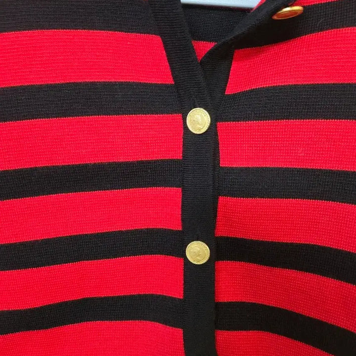 [BUNJANG] Mintricgrace Red and Black Striped Cardigan / Mintricgrace 레드 블랙 스트라이프 가디건