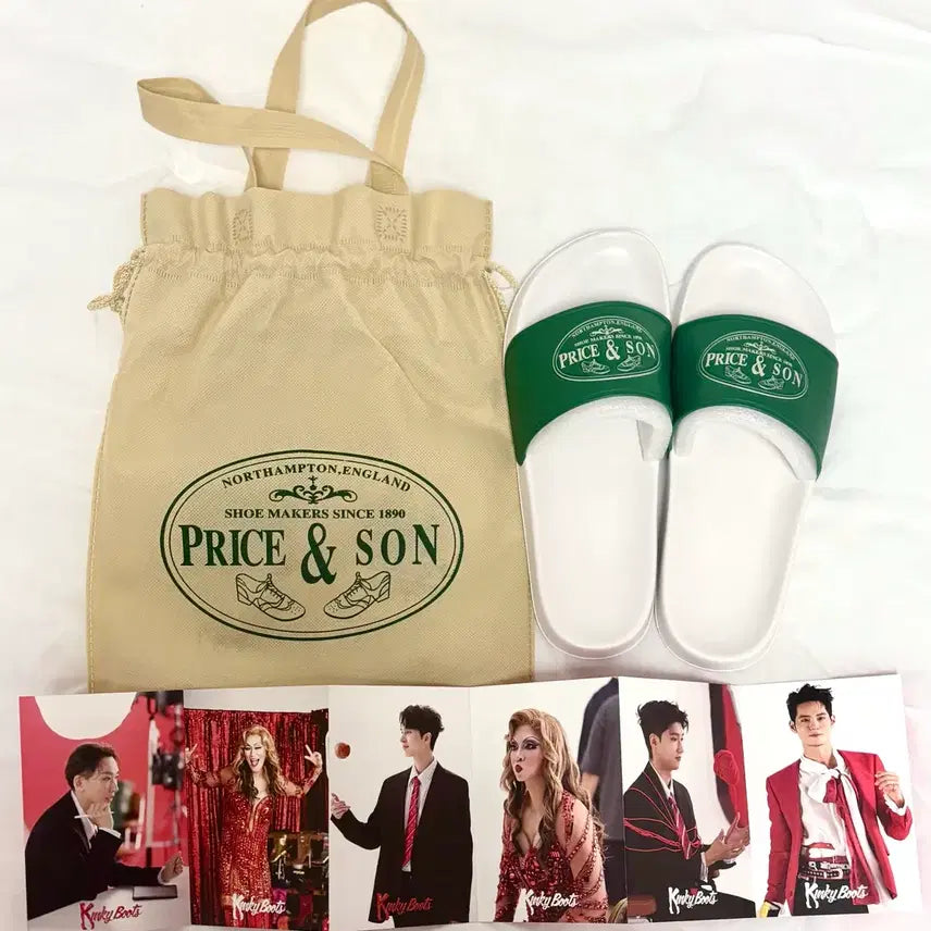 [BUNJANG] Kinky Boots Price &amp; Son Slippers + Accordion Postcard / 일괄) 뮤지컬 킹키부츠 PRICE&amp;SON 슬리퍼 + 아코디언 엽서