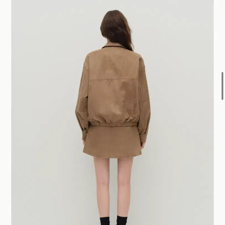 [BUNJANG] Avie Muah Faux Suede Harrington Jacket / Avie muah 아비에무아 페이크 스웨이드 해링턴 자켓