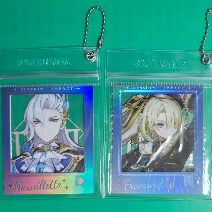 [BUNJANG] Genshin Cafe Neuvillette and Freminet Polaroid Bundle Set / [일괄] 원신 카페 느비예트 프레미네 폴라로이드 투명 파우치 캐릭터 굿즈