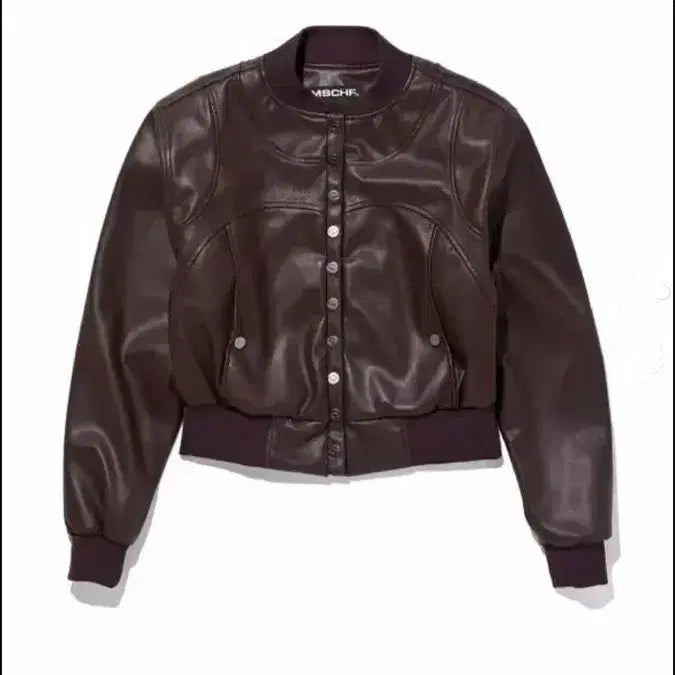 [BUNJANG] Mischief Leather Bomber Jacket Burgundy / 미스치프 레더 봄버자켓 버건디