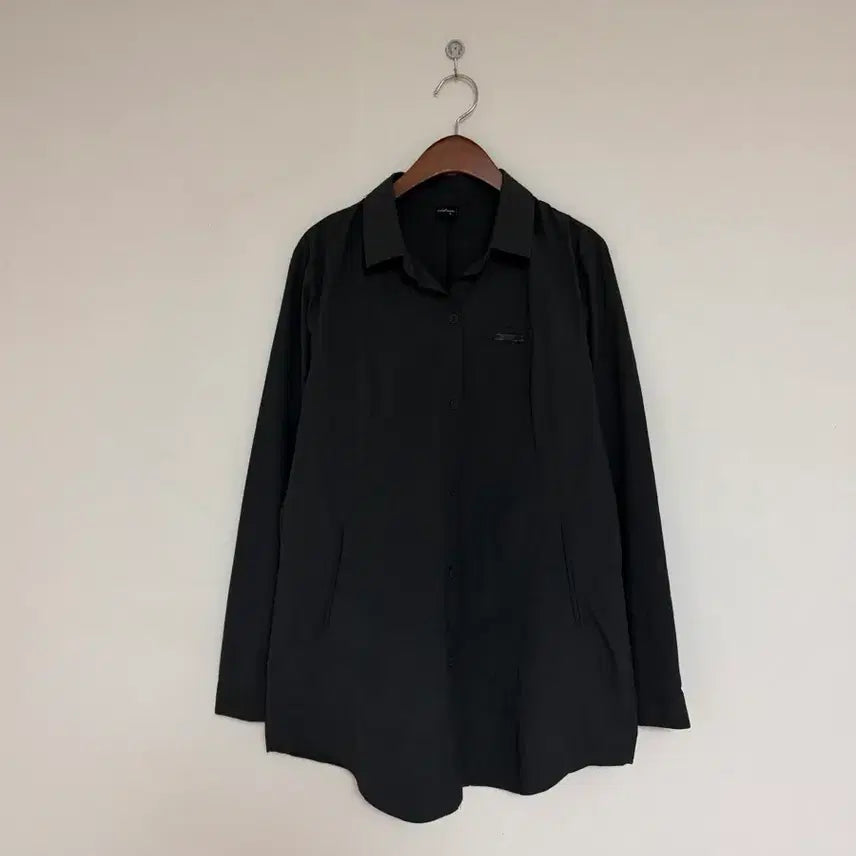 [BUNJANG] Black Crinkled Windbreaker Shirt / 바스락 바람막이셔츠