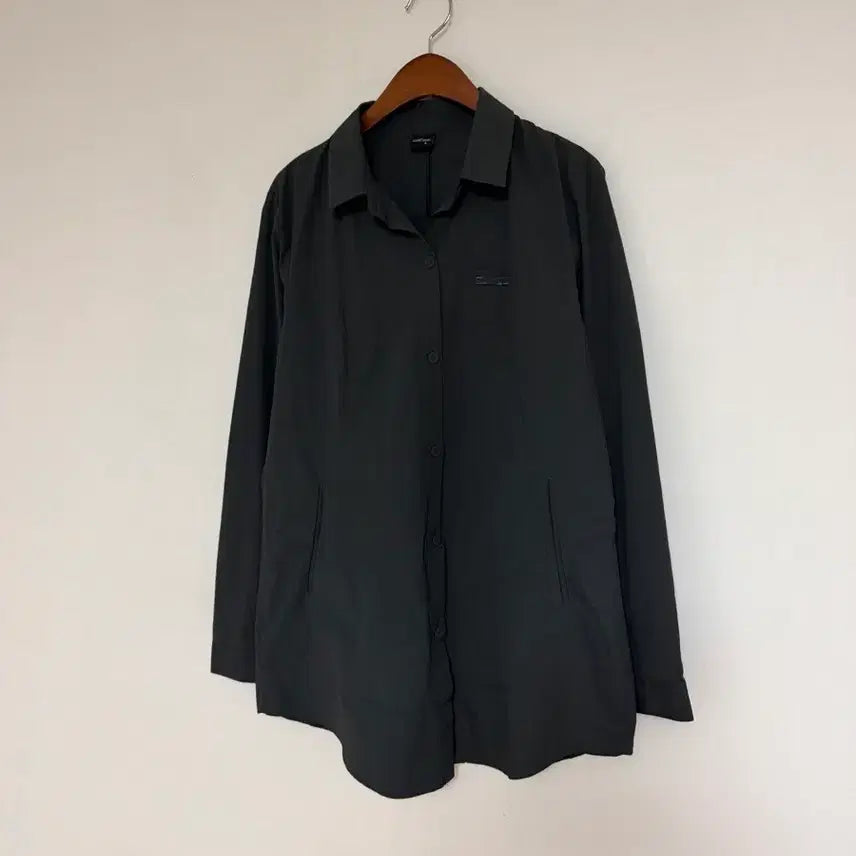 [BUNJANG] Black Crinkled Windbreaker Shirt / 바스락 바람막이셔츠