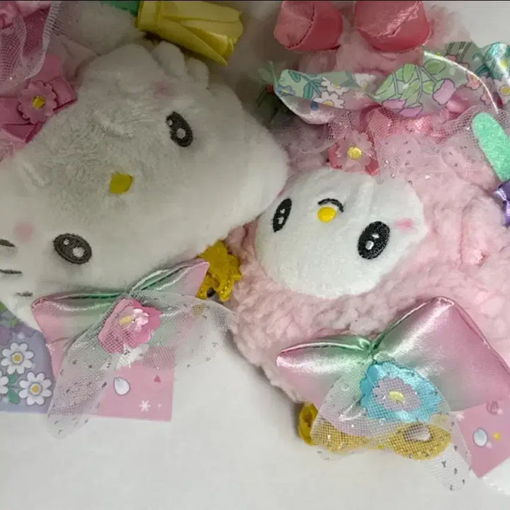 [BUNJANG] Sanrio Hello Kitty &amp; Piano 2-Piece Keyring Set / 산리오 헬로키티 피아노 키링 인형 2종 세트