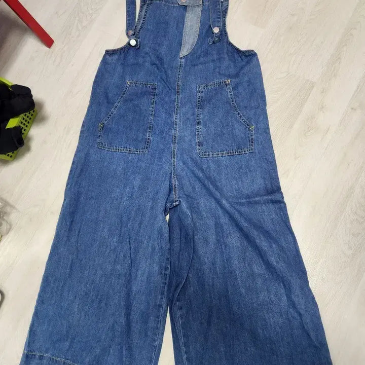 [BUNJANG] Denim Wide Strap Pants / 새상품급))) 청 데님 와이드 멜빵 바지