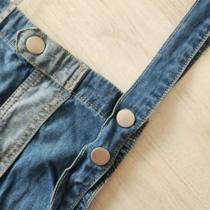 [BUNJANG] Denim Wide Strap Pants / 새상품급))) 청 데님 와이드 멜빵 바지