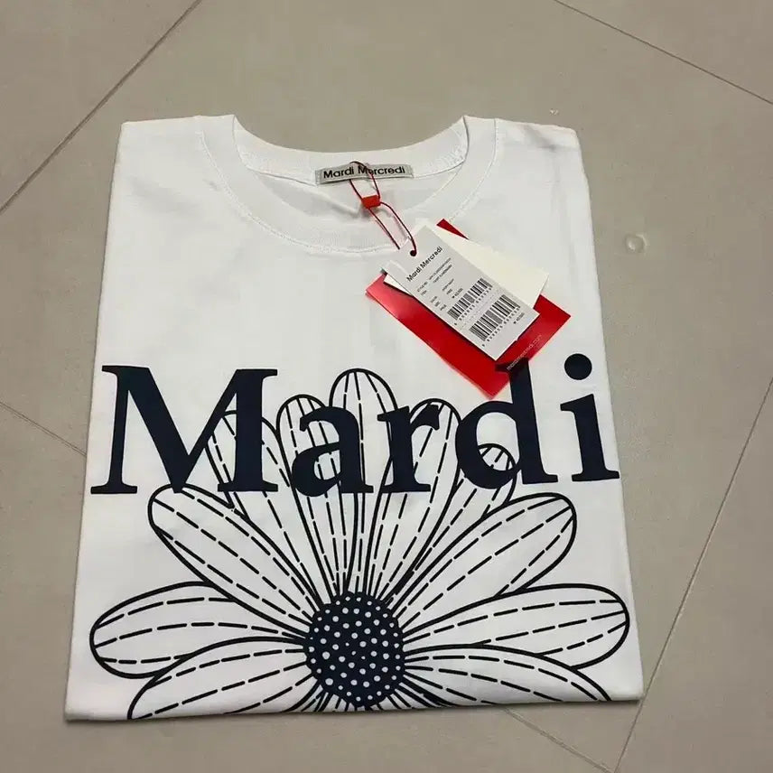 [BUNJANG] Mardi Mercredi Flower Short Sleeve T-shirt / 마르디 메크르디 플라워 반팔 티셔츠 새상품