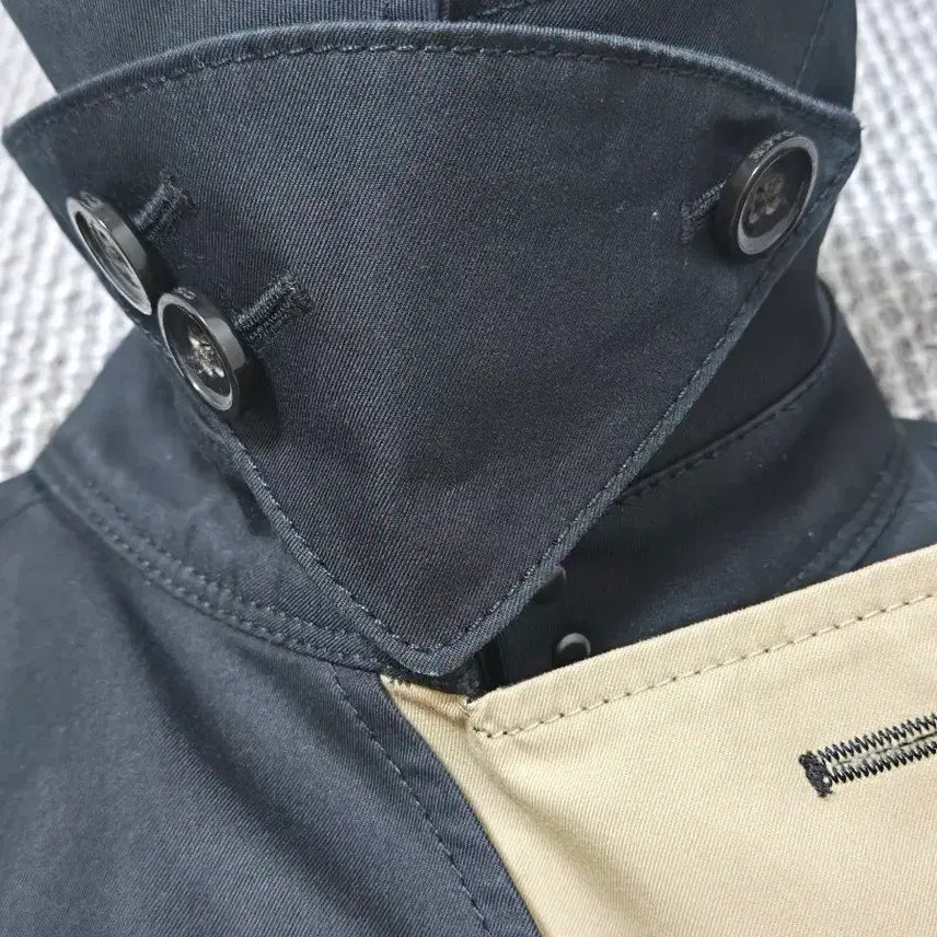 [BUNJANG] Coach Trench Coat / 코치 블랙 배색 트렌치 코트