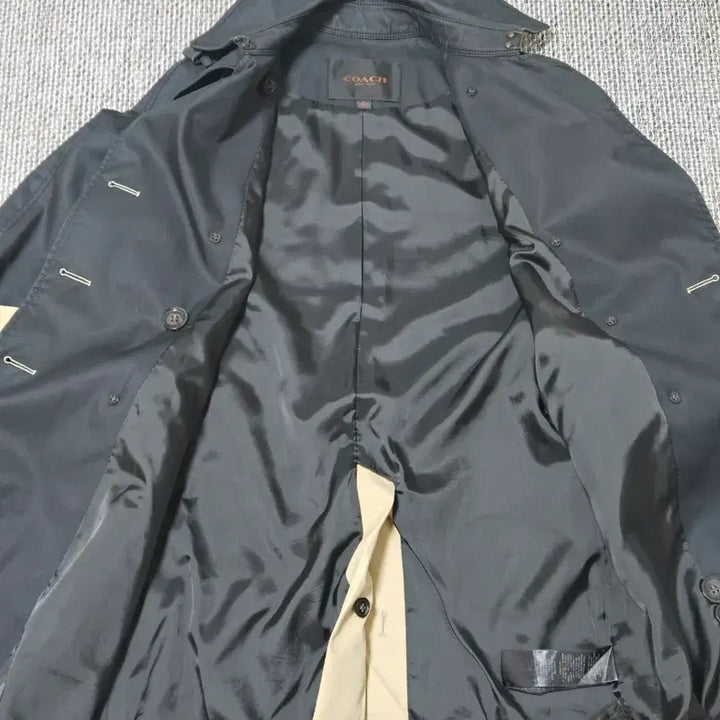 [BUNJANG] Coach Trench Coat / 코치 블랙 배색 트렌치 코트