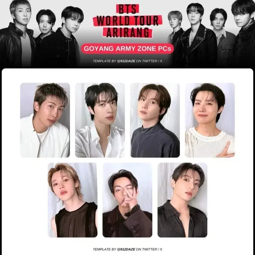 [BUNJANG] BTS Arirang Goyang Concert ARMY ZONE Photocard Bundle Set / (7장 일괄양도) 방탄 아리랑 고양콘 아미존 포카세트