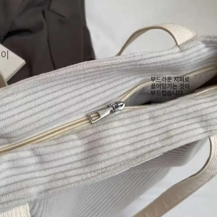[BUNJANG] Corduroy Gray Tote Bag / 코듀로이  그레이. ///.  토트백 중.  가방