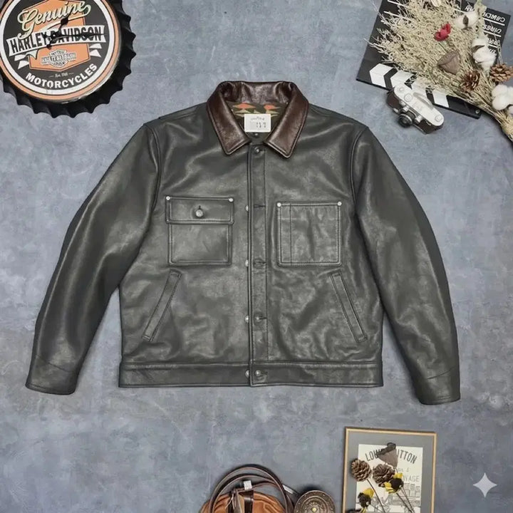 [BUNJANG] Vintage Leather Jacket / 남성가죽자켓