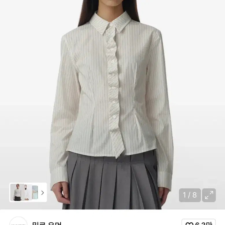 [BUNJANG] Malro Woman Double Placket Shirt [White] / 말로 우먼 더블 플라켓 셔츠 [화이트]