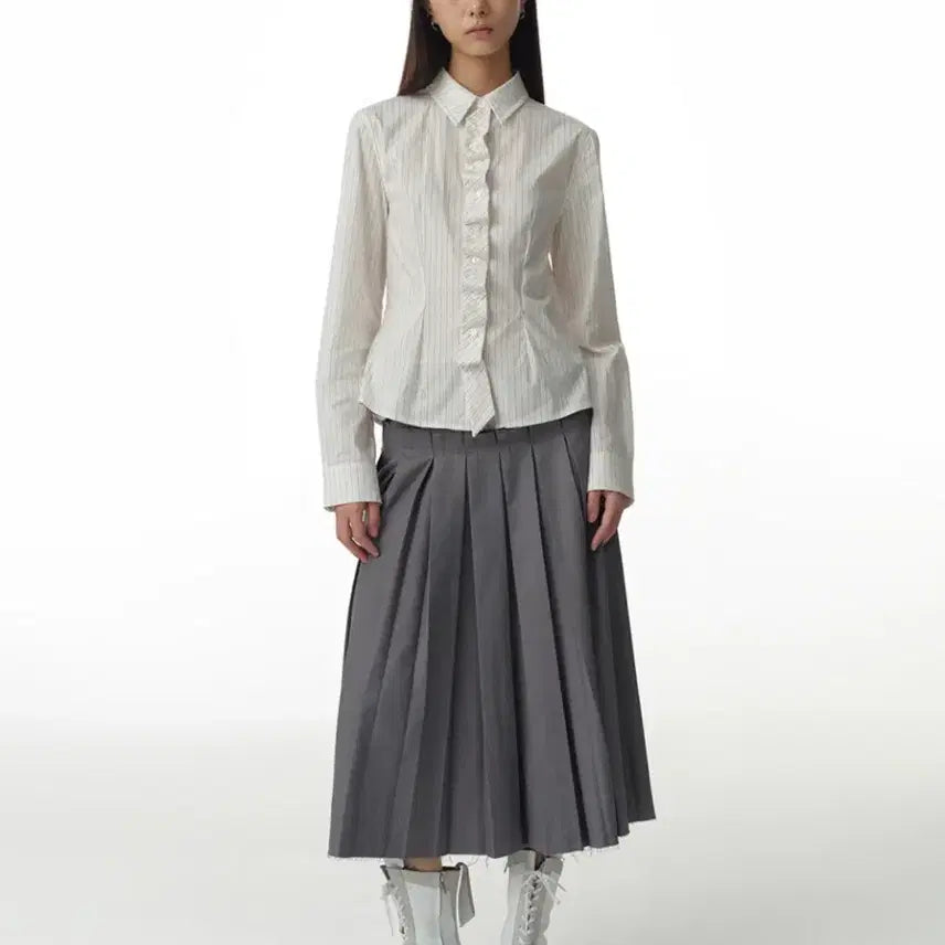 [BUNJANG] Malro Woman Double Placket Shirt [White] / 말로 우먼 더블 플라켓 셔츠 [화이트]