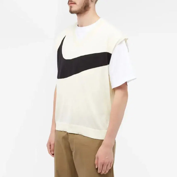 [BUNJANG] Nike Swoosh Knit Vest Ivory L Size / 나이키 스우시 니트 베스트 아이보리 L사이즈