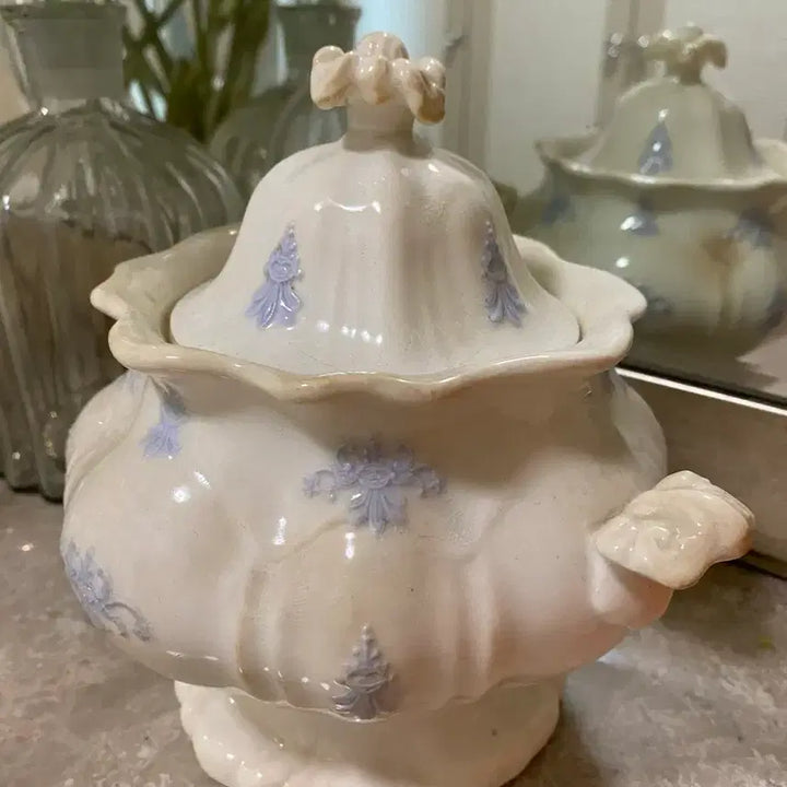 [BUNJANG] Antique Floral Sugar Bowl with Lid / 아름다운 영국 슈가볼