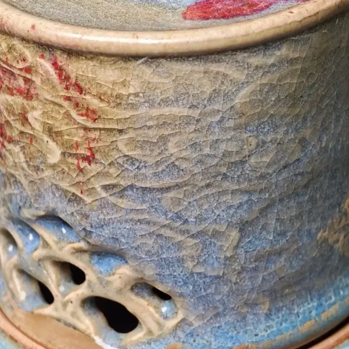 [BUNJANG] Yoon Gyunyo Celadon Carved Dragon Pillow Incense Burner - Chinese Antique Ceramic Art Collectible / 원 균요 운문 수면족 기린뉴 향로 중국도자기 골동품 미술품 수집품
