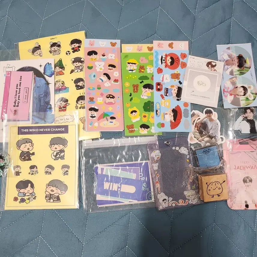[BUNJANG] Kim Jaehwan Goods Bundle Set (Sticker, Keyring, Postcard) / 김재환 굿즈 일괄(스티커, 키링, 엽서 등)