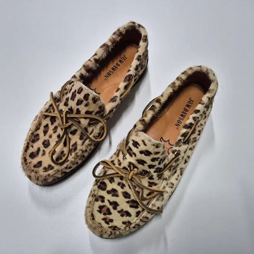 [BUNJANG] J&amp;W Dawson Leopard Print Boat Shoes / J&amp;W DAWSON 송치 로퍼 보트슈즈