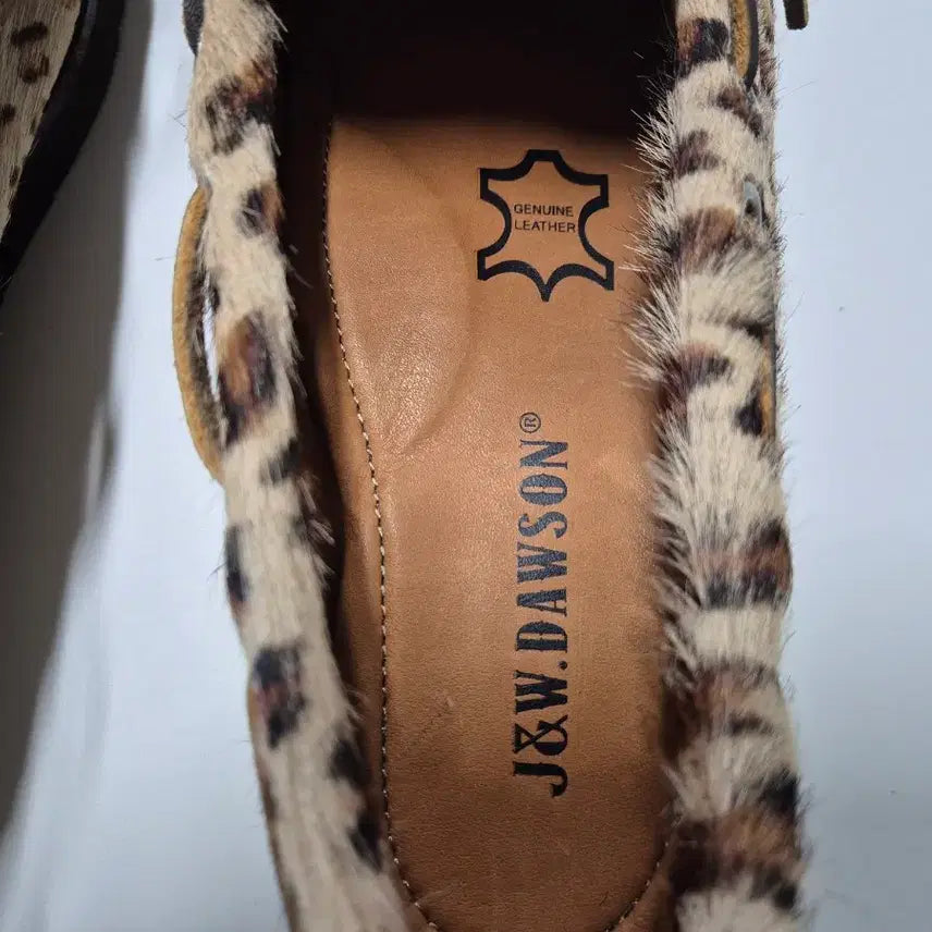 [BUNJANG] J&amp;W Dawson Leopard Print Boat Shoes / J&amp;W DAWSON 송치 로퍼 보트슈즈