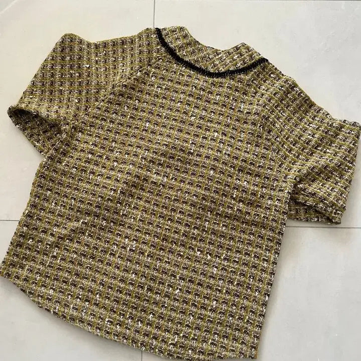 [BUNJANG] KAPITAL Tweed Baseball Shirt Yellow Size 3 / KAPITAL 캐피탈 트위드 야구 셔츠