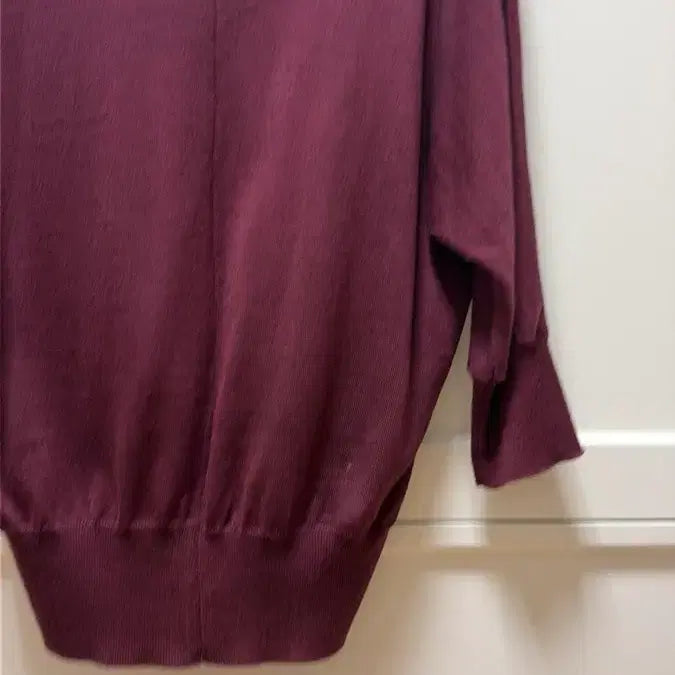 [BUNJANG] McGinn Check Neck Cardigan - Burgundy / McGinn 체크 넥 카디건 버건디
